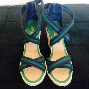 Lauren by Ralph Lauren espadrille wedge (green).