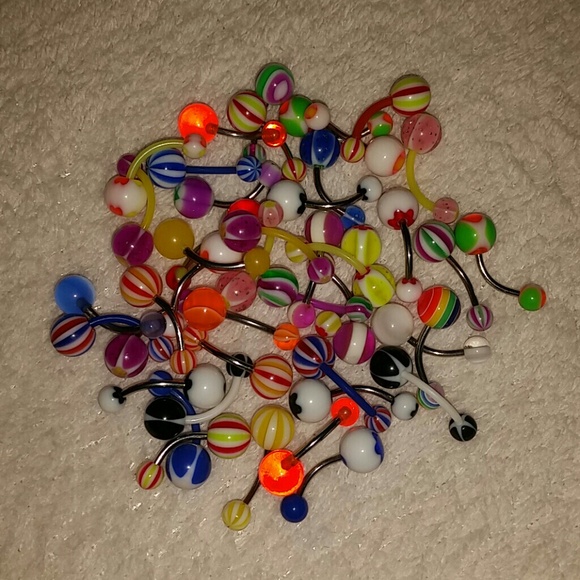 Set of 44 belly button rings