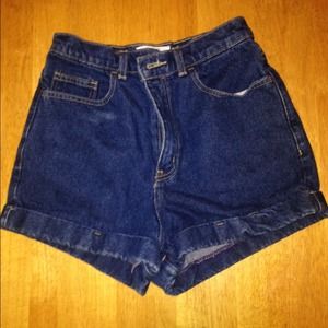 American Apparel High Waisted Dark Wash shorts