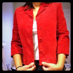 Genuine red suede jacket