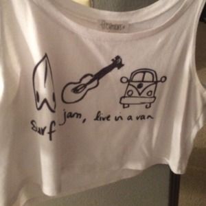 Surf jam and live in a van crop top