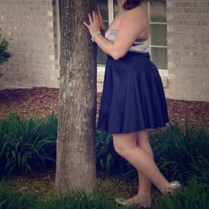 Silver and Navy Formal Dress