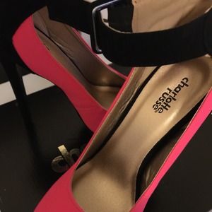Hot pink and black heels