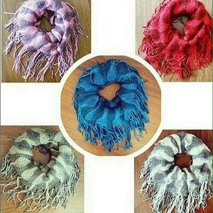 Two tone infinity scarves will fit toddlers aswell