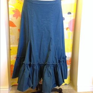 Anthropologie fei Blue ruffled skirt