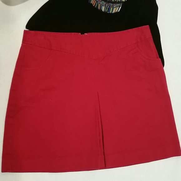 ♥HP!♥ Red Banana Republic Front Pleat Skirt Sz 2 - Picture 3 of 4