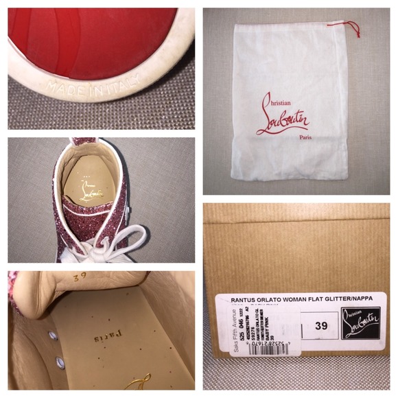 ❌SOLD❌Louboutin Pink Glitter Sneakers - Picture 3 of 5