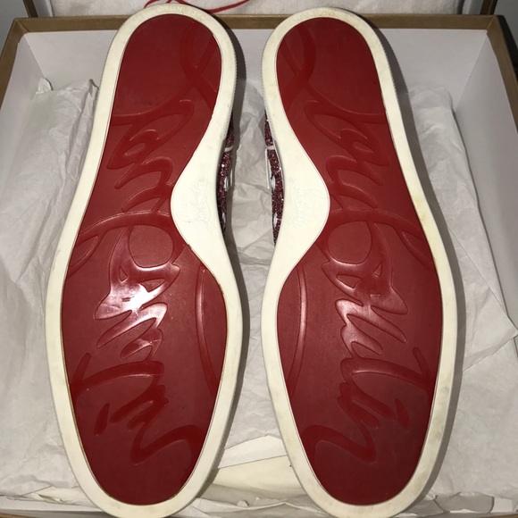 ❌SOLD❌Louboutin Pink Glitter Sneakers - Picture 5 of 5