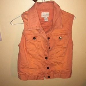 Forever 21 peach denim vest