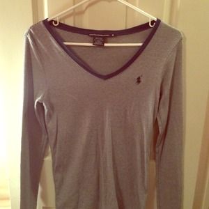 Ralph Lauren navy striped long sleeve