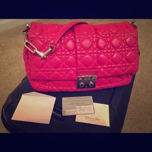 Authentic Dior Lambskin New Lock flap in pink