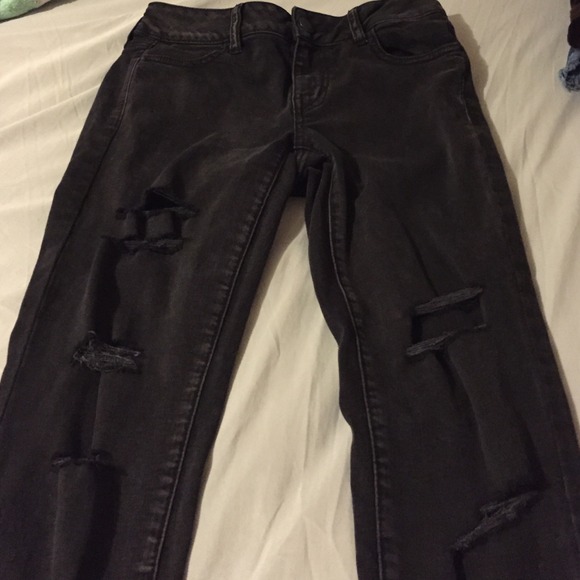 Grey ripped jeggings