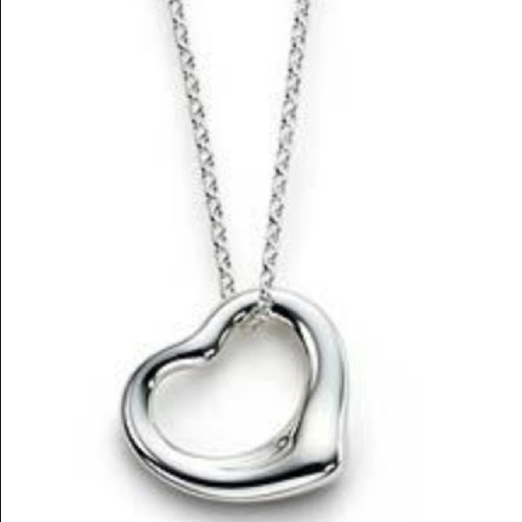 Authentic Tiffany & co open heart medium necklace