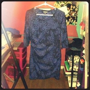 Blue leopard print dress