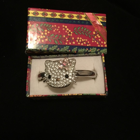 SOLD Silver rhinestone Hello Kitty bracelet