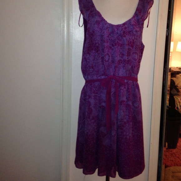 Purple and blue flowered dress. Wore once.