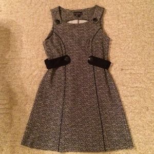 Gray and white tweed style dress