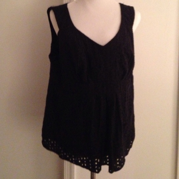 Black eyelet shirt
