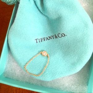 SOLD 🌀🌀🌀🌀Tiffany Chain ring 6.5 Gold Diamond