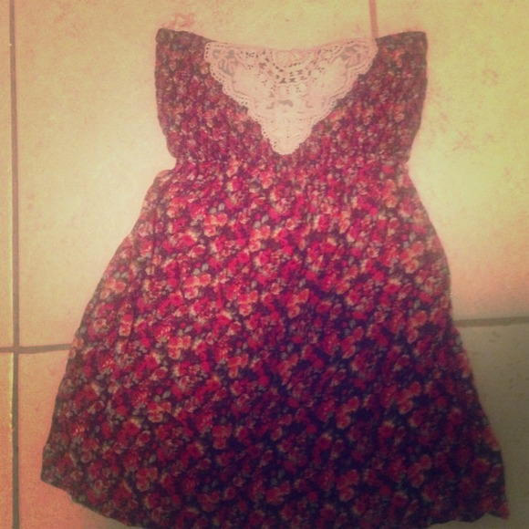 Strapless floral shirt/dress