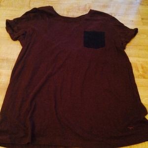 Burgundy pocketed Victoria secret tee