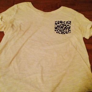 White cheetah pocketed Victoria secret tee