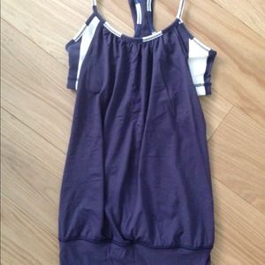 NWOT lululemon no limits tank cadet blue stripe