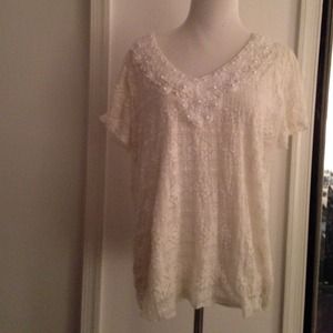Lace top with bead work.
