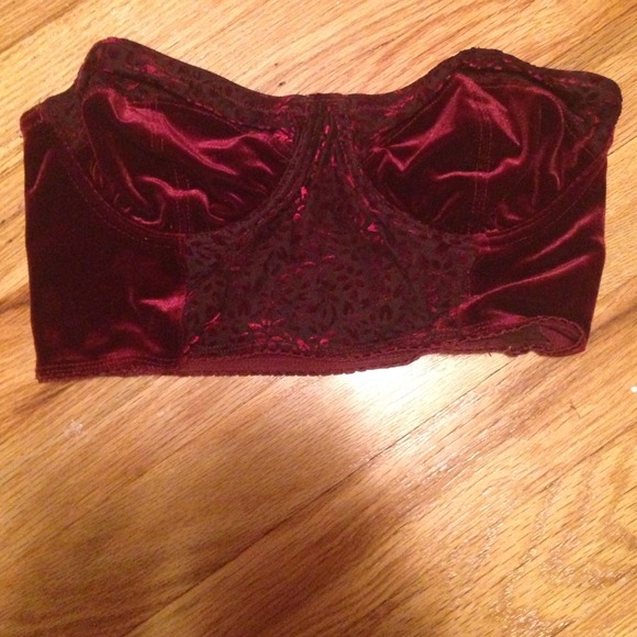 Burgundy bustier top