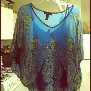 INC XL shirt with camisole underneath.