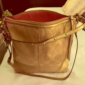 Gold coach lurex large bag