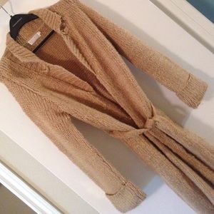 Camel Long Sweater Coat