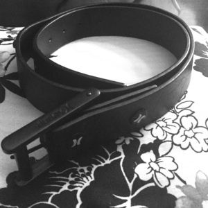 Black leather Hurley belt