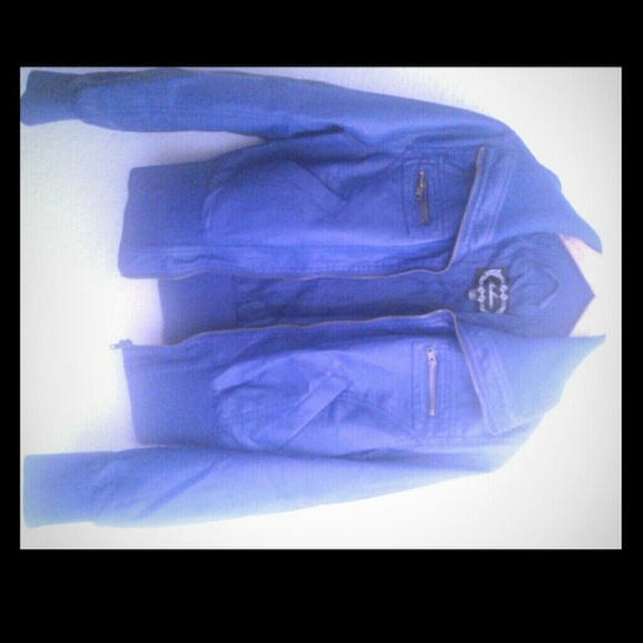 Royal Blue Leather Jacket - Picture 1 of 2