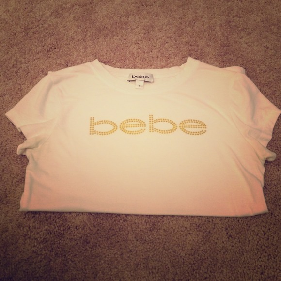 White/gold Bebe tee
