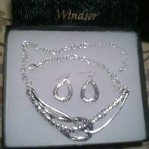 Necklace with matching pierced earrings