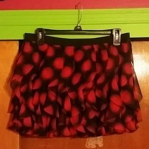 Red and black skirt worn once