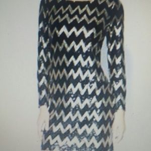 Piperlime Sequin Chevron Shift Dress