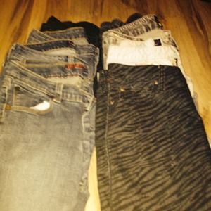 Jeans, shorts, and skirts.