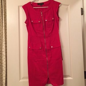 Red zipper dress