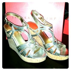 Fabulous metallic wedge sandals