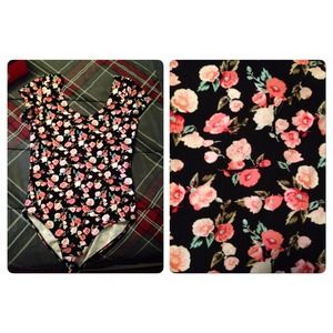 Floral top snaps together in between legs