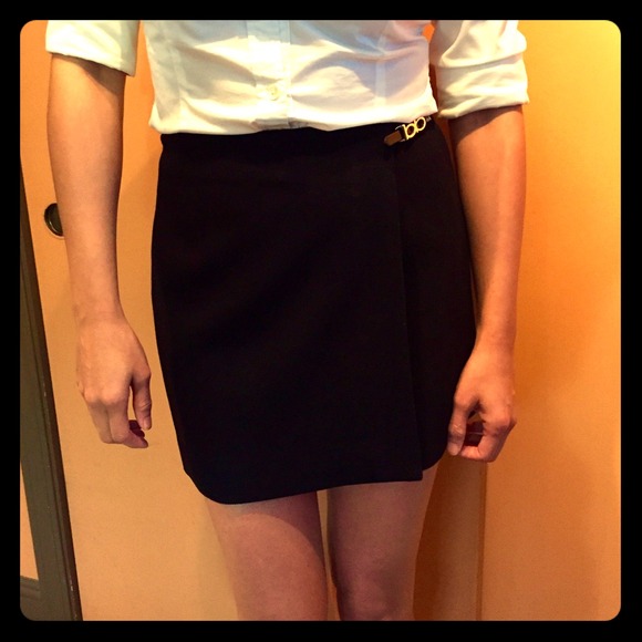 Bebe black wrap mini skirt