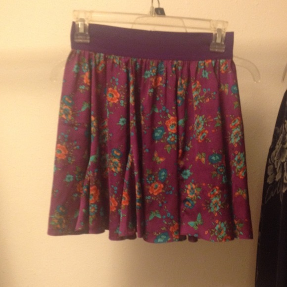 Purple floral skirt