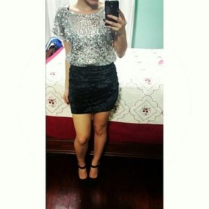 Silver sequined shirt