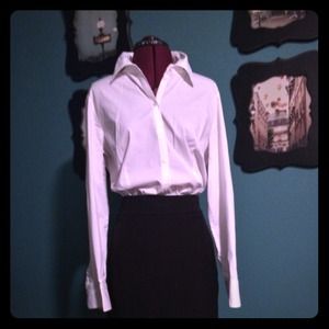 Loft White Button Down Shirt