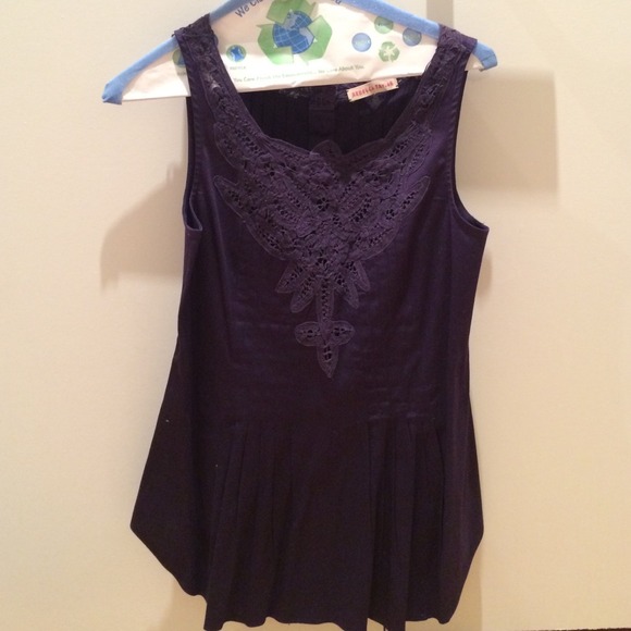 Rebecca Taylor purple tank with lace detail