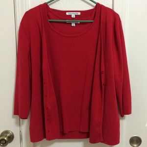 NWOT 2-Piece Red Tank and Cardigan