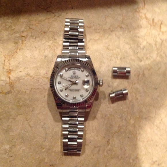 Silver diamond Rolex men's diamond watch
