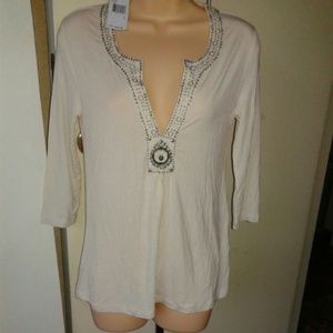 Long sleeve butter color blouse